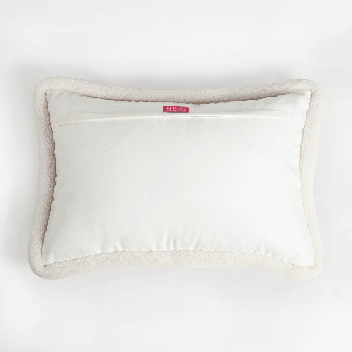 Svenska - Ivory All Over Print Lumbar Cushion Cover | Faux Suede | Nordic Style