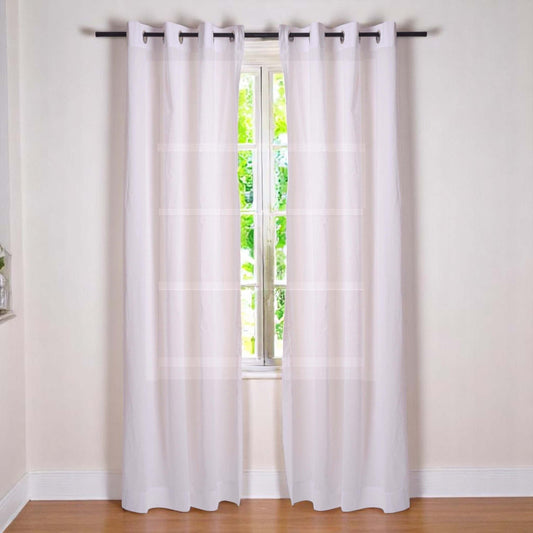 White Sheer Cotton Voile Curtain – Light‑Filtering Elegant Window Panel