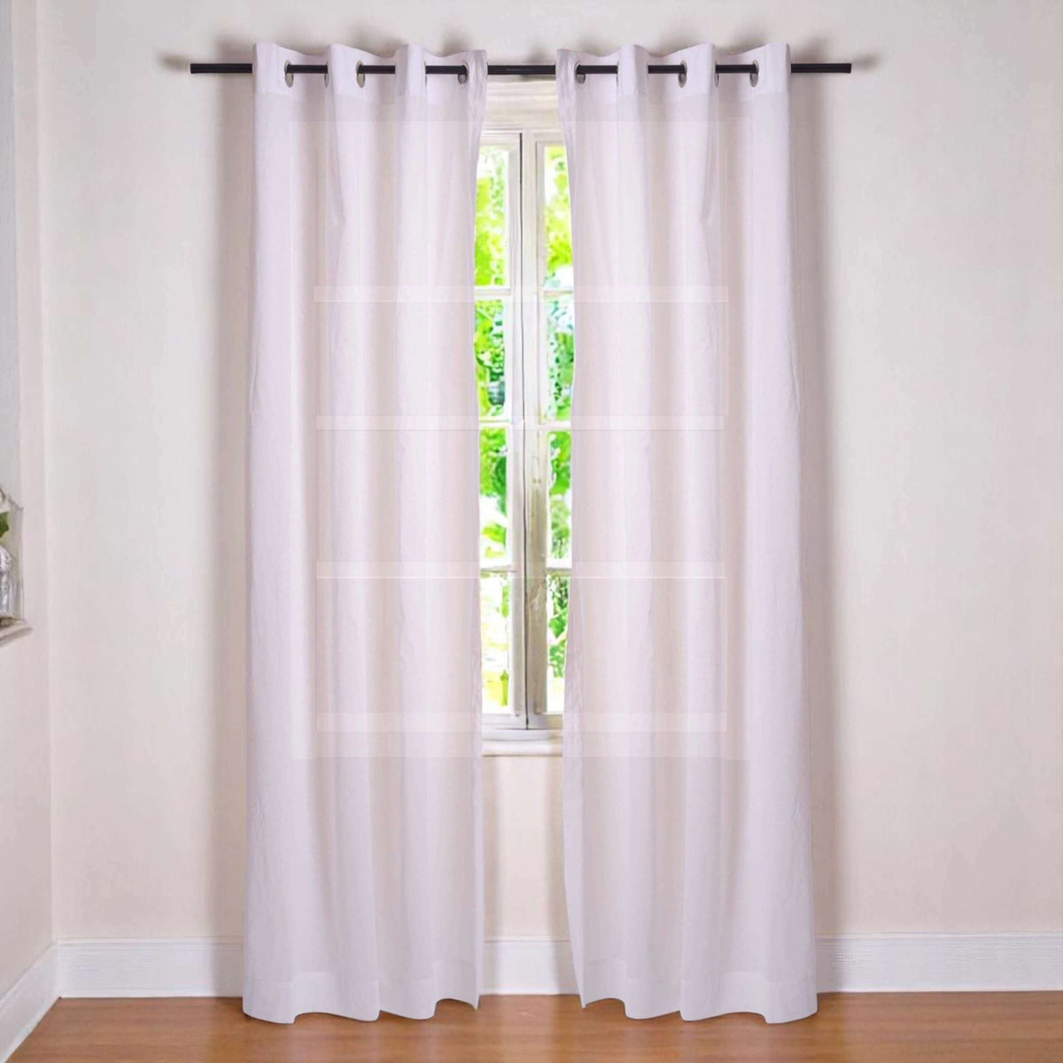 White Sheer Cotton Voile Curtain Panel – 3 Sizes, 4 Hanging Styles