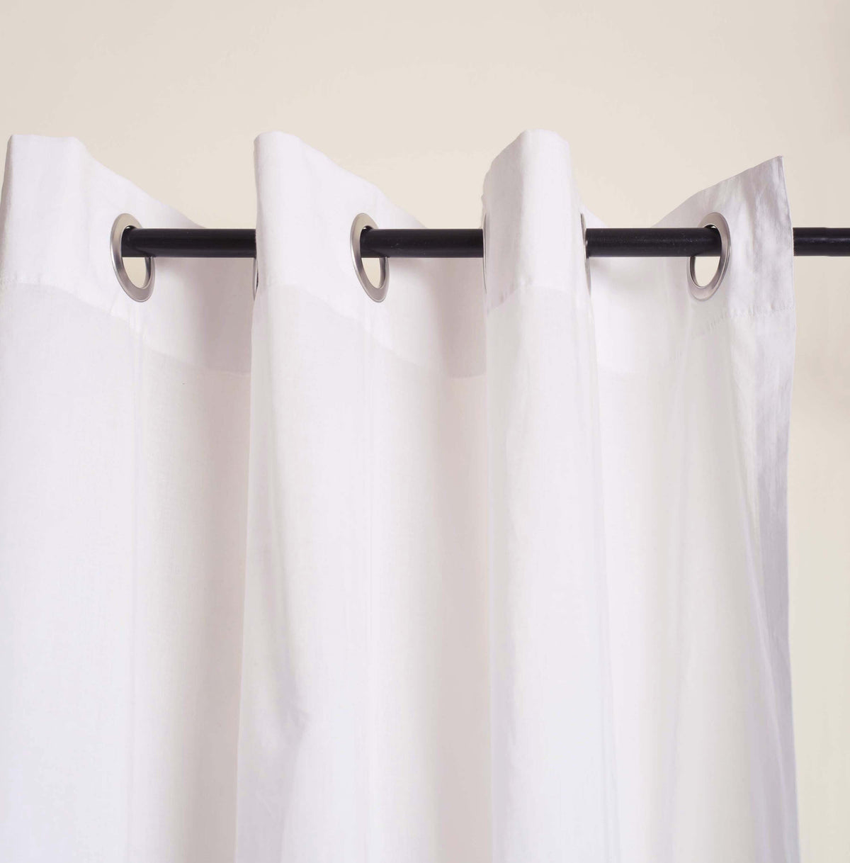 White Sheer Cotton Voile Curtain Panel – 3 Sizes, 4 Hanging Styles