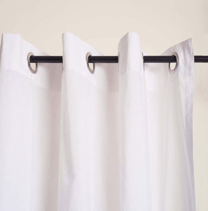 White Sheer Cotton Voile Curtain Panel – 3 Sizes, 4 Hanging Styles