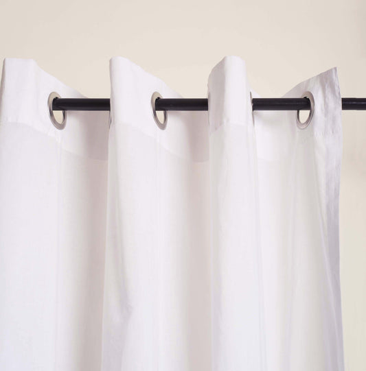 White Sheer Cotton Voile Curtain – Light‑Filtering Elegant Window Panel