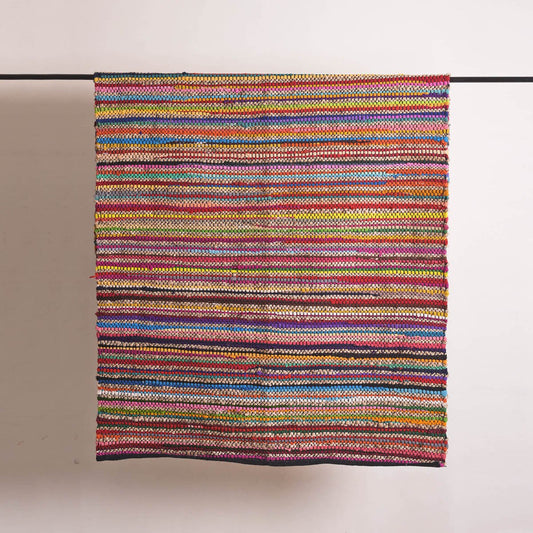 Handwoven Multicolour Chindi Jute Rug – Vibrant Boho Décor