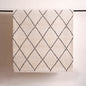 Moroccan Hand Tufted Wool Blend Carpet | Diamond Pattern | Grey, White & Rust | 3 Sizes