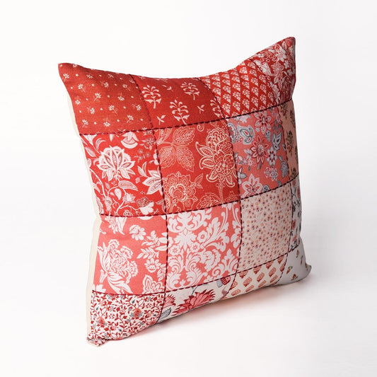 French Vintage Patchwork Print Pillow Cover 16x16 Inch