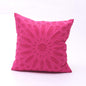 Fuschia Cotton Pillow Cover with Geometric Arabesque Applique