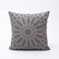 Grey Arabesque Appliqué Cushion Cover | Geometric Cotton | 16×16"