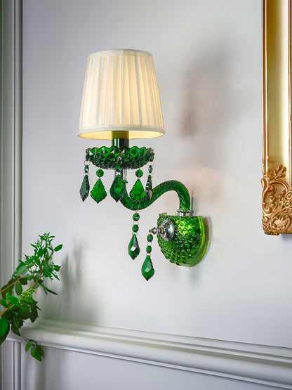 Green Glass 1-Light Wall Sconce – 38.1 cm