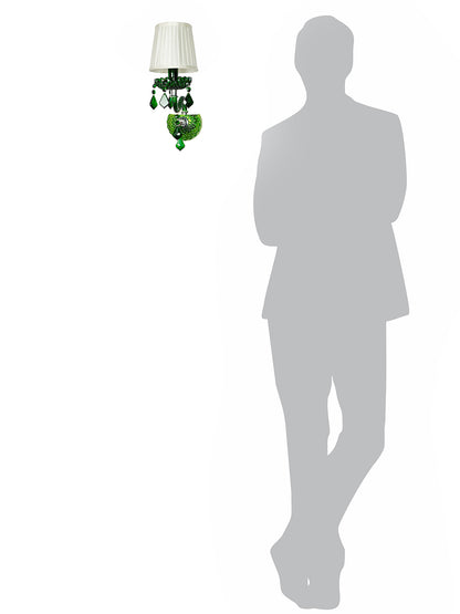 Green Glass 1-Light Wall Sconce – 38.1 cm