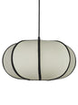 White Fabric 1-Light Pumpkin Pendant Light – 45.7 cm