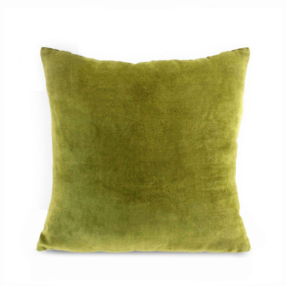 Olive Green Cotton Velvet & Linen Reversible Cushion Cover – 3 Sizes | 16", 18" & 20"