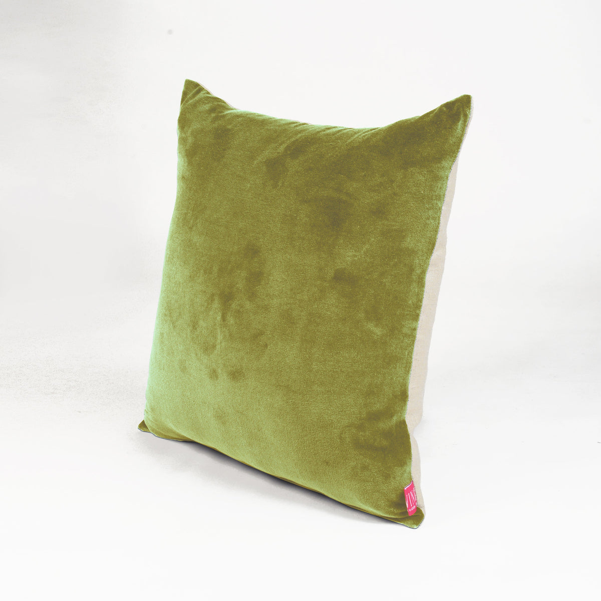 Olive Green Cotton Velvet & Linen Reversible Cushion Cover – 3 Sizes | 16", 18" & 20"