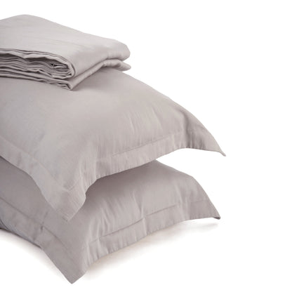 CONCRETE GREY 300TC flat sheet set, premium pure cotton satin