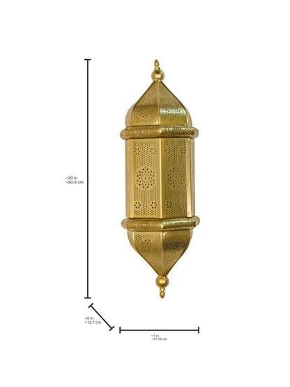 Gold Mild Steel 1-Light Wall Sconce – 50.8 cm