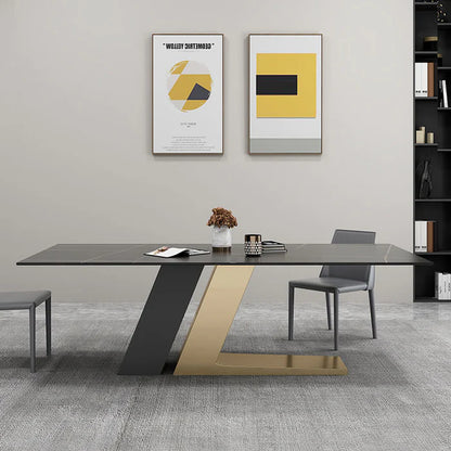 August Modern Marble & Metal Dining Table: Chic Design for Elegant Homes