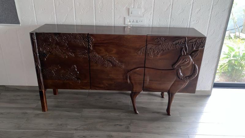 Nature Inspired Deer Cabinet Sideboard