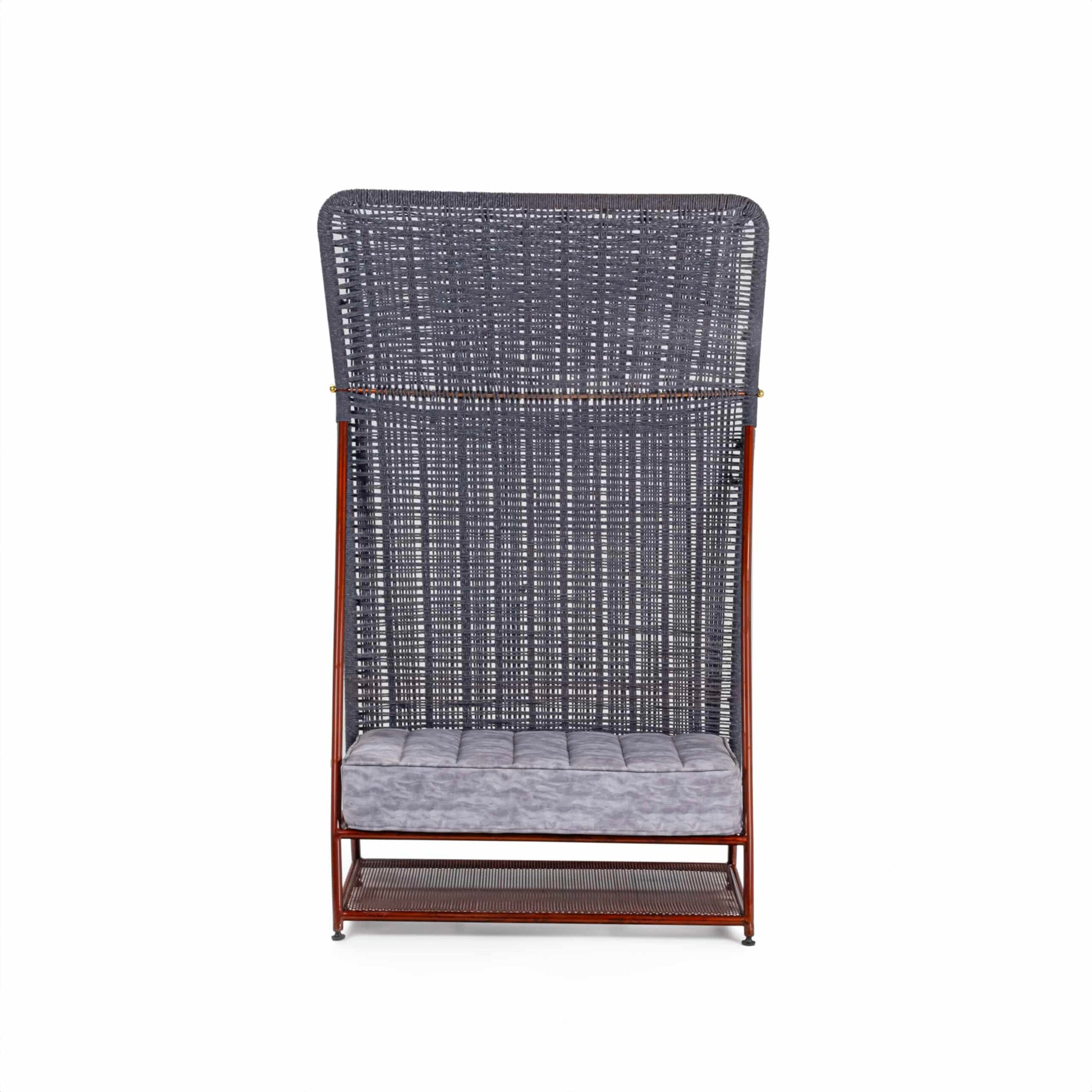 Bunaai Bench – Rose Gold & Grey Niwar Upholstered Seating