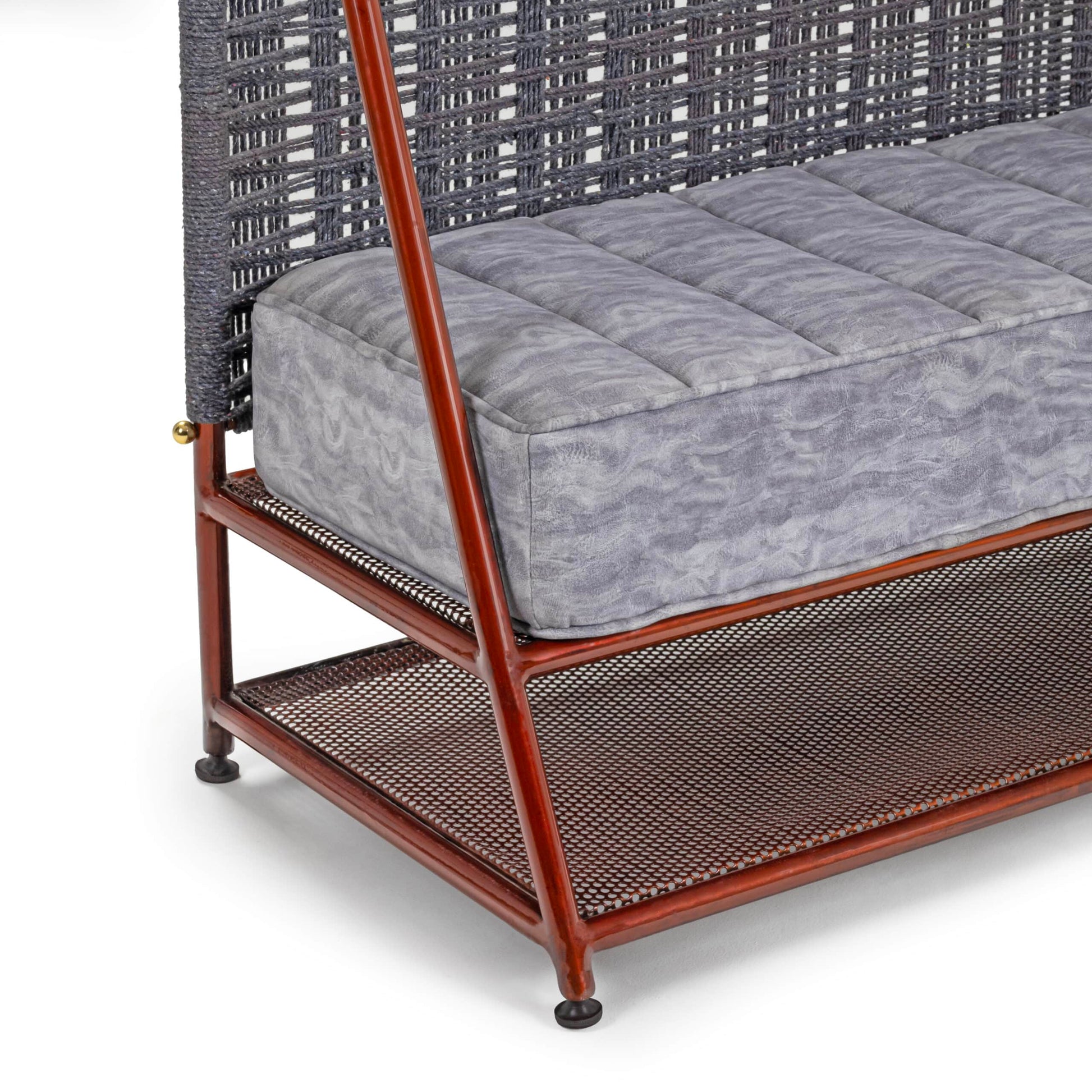 Bunaai Bench – Rose Gold & Grey Niwar Upholstered Seating