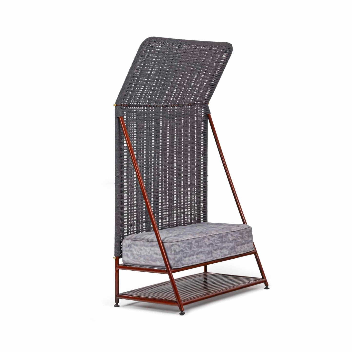 Bunaai Bench – Rose Gold & Grey Niwar Upholstered Seating