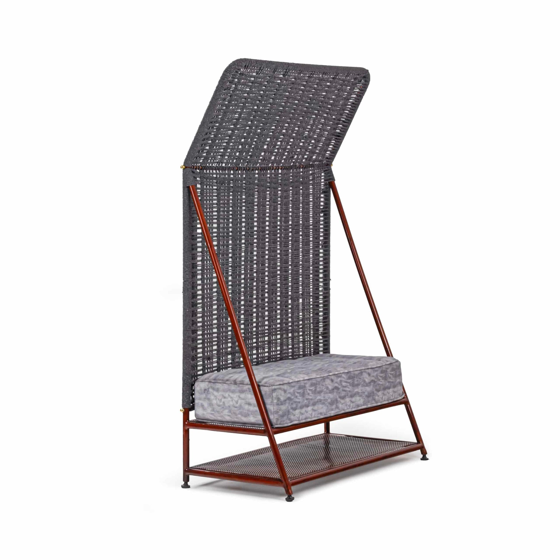 Bunaai Bench – Rose Gold & Grey Niwar Upholstered Seating