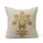 ZARI BAAG - Pure Linen Pillow Cover with Metallic Applique - 18x18 inches