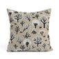 FROSTED FOREST - Pure Linen Pillow Cover with White & Black Embroidery - 18x18 inches