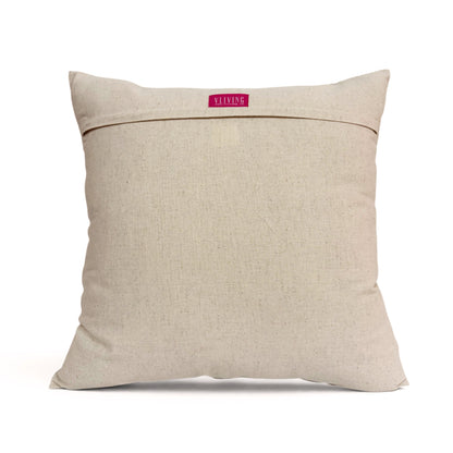 ZARI BAAG - Pure Linen Pillow Cover with Metallic Applique - 18x18 inches