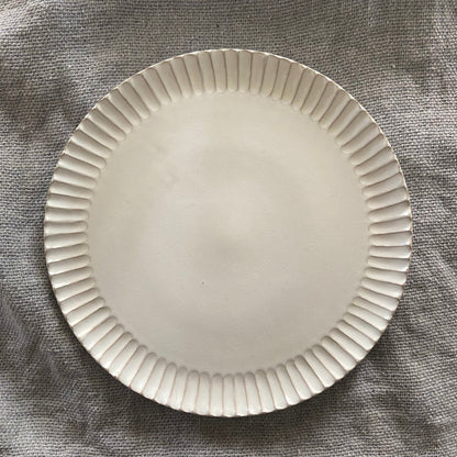 Elegant Ivory & Blue Side Plate – 20cm Diameter for Snacks