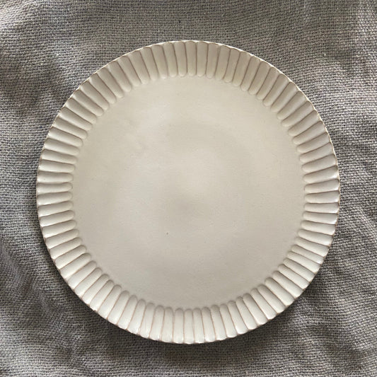 Elegant Ivory & Blue Side Plate – 20cm Diameter for Snacks