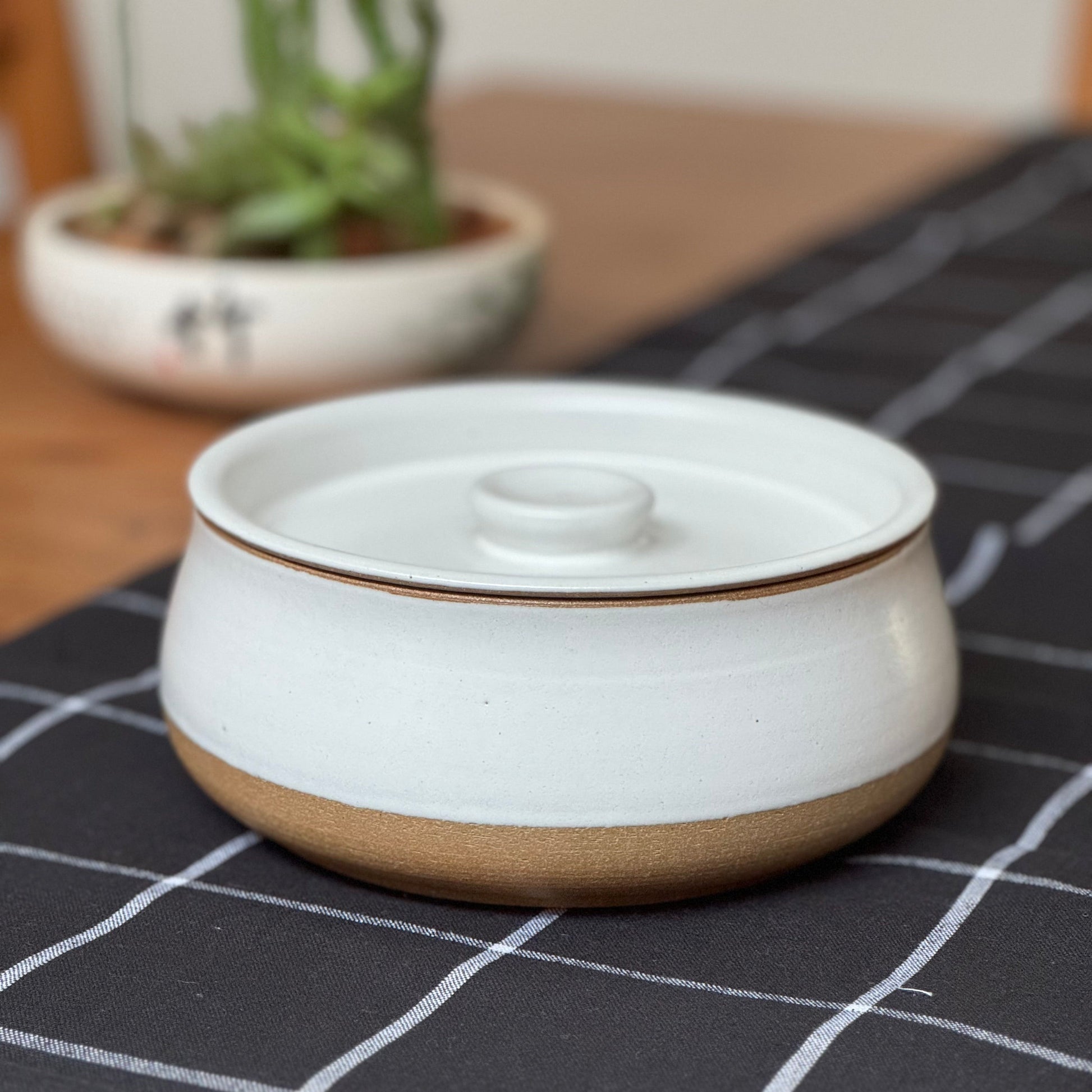 Handcrafted Lidded Serving Bowl – Whispers of Autumn Design