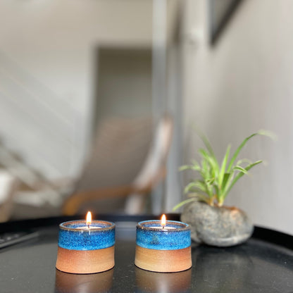 LUMIERES Elegant Clay Tea Light Holders Set of Two