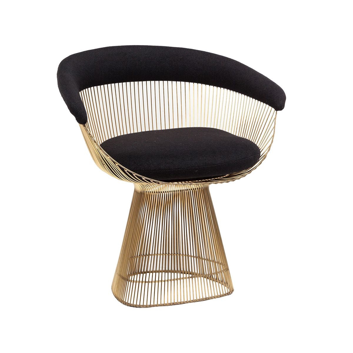 Elegant Gold Wire Barrel Chair with Plush White Cushion for Modern Homes