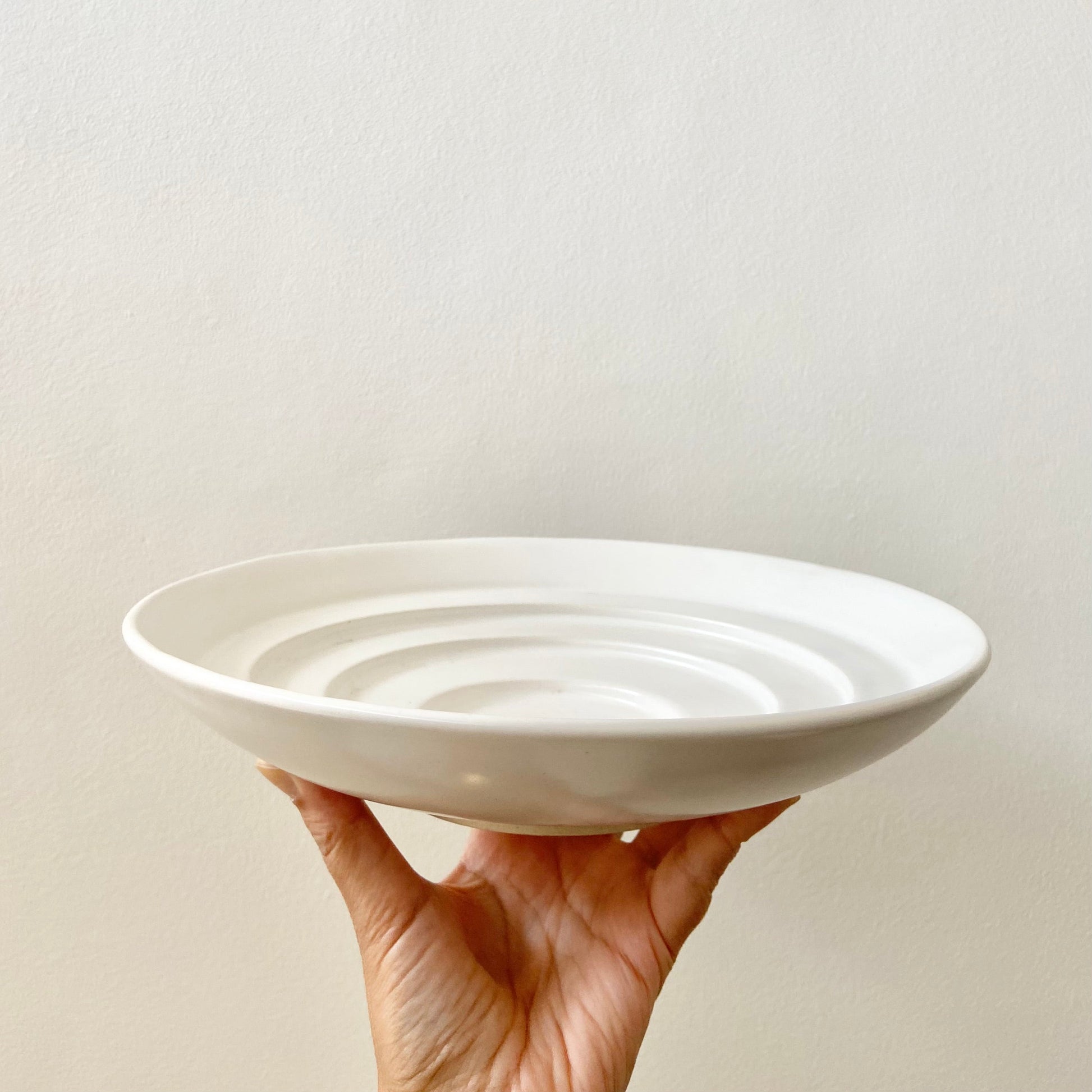 Bavadi Stepped Stoneware Bowl Handcrafted Indian Stepwell Design