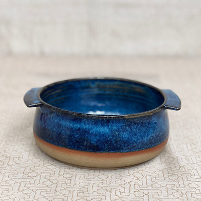 Elegant Autumn Whisper Ceramic Serving Bowl with Dual Handles