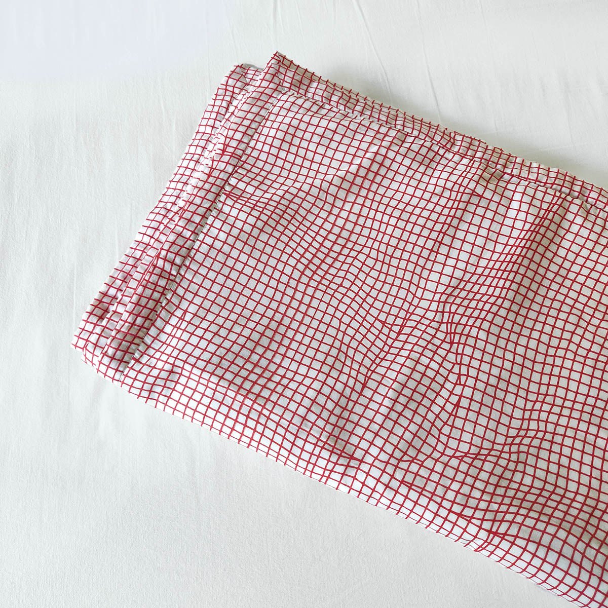 Red Check Triple-Layer Soft Cotton Dohar Blanket Premium