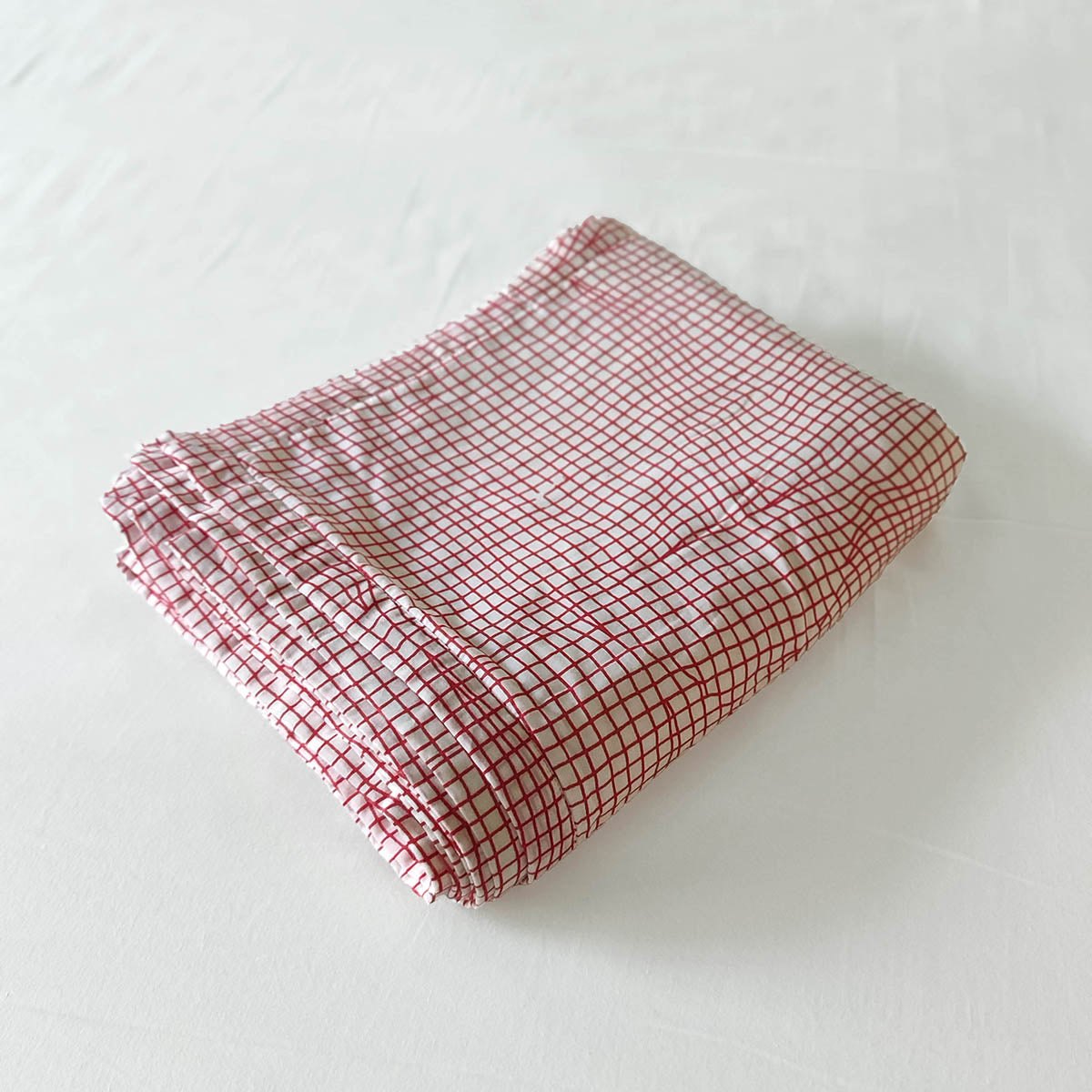 Red Check Triple-Layer Soft Cotton Dohar Blanket Premium