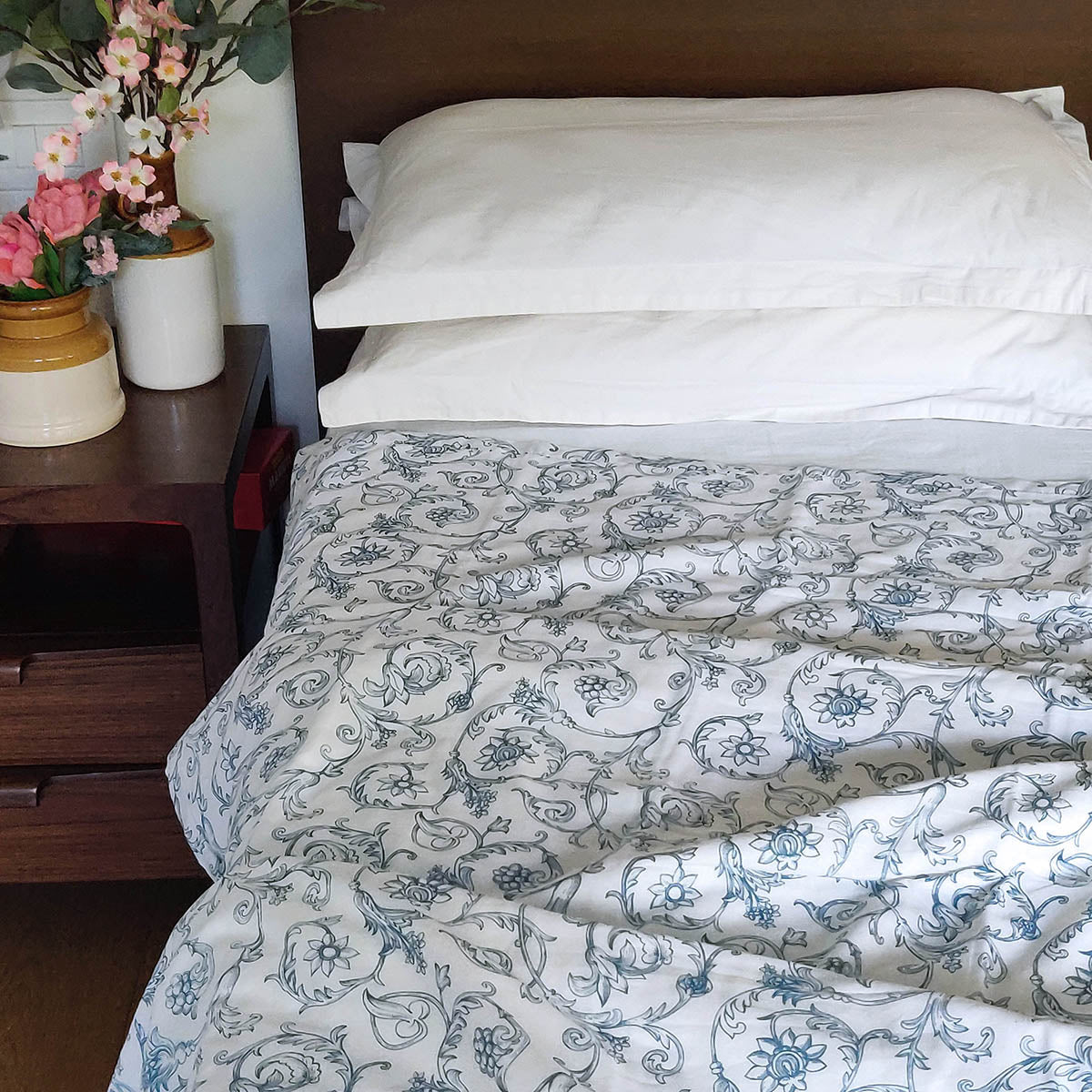 Blue Swirl Three-Layer Cotton Dohar Blanket Soft Lightweight Versatile