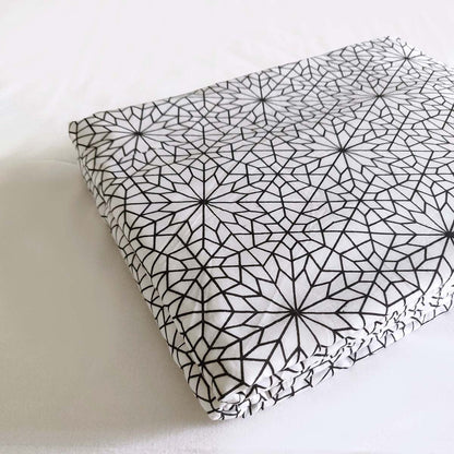 Black White Moroccan 3‑Layer Cotton Dohar Blanket – Soft Stylish