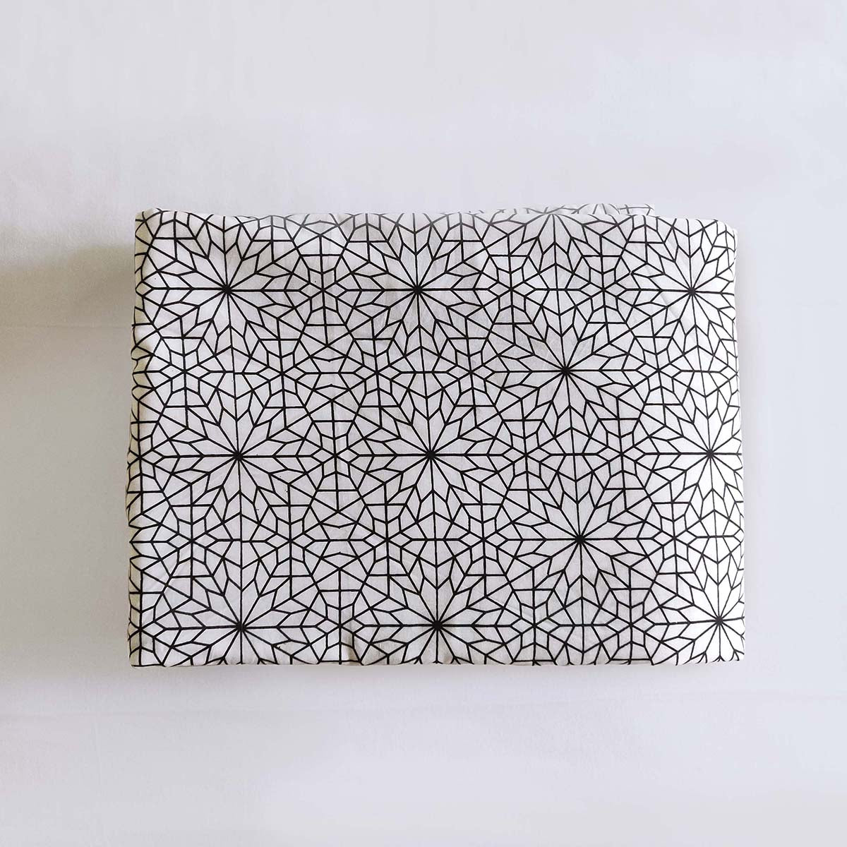 Black White Moroccan 3‑Layer Cotton Dohar Blanket – Soft Stylish