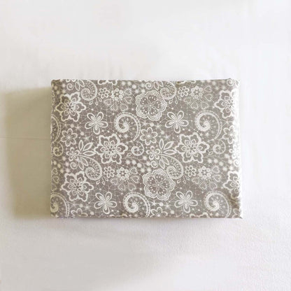 Grey Lace Print Triple-Layer Soft Cotton Blanket – Cozy Dohar