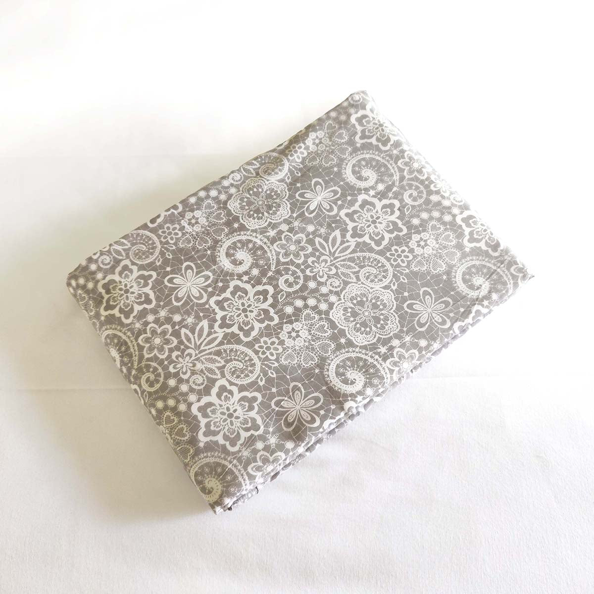 Grey Lace Print Triple-Layer Soft Cotton Blanket – Cozy Dohar