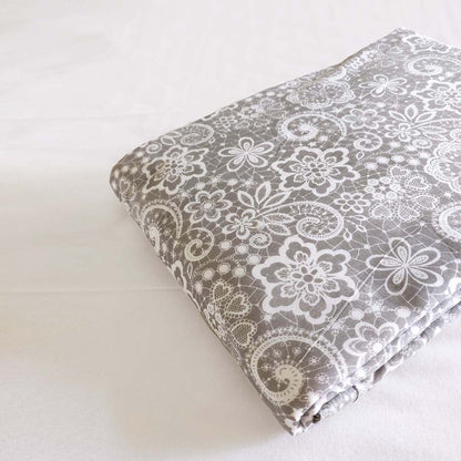 Grey Lace Print Triple-Layer Soft Cotton Blanket – Cozy Dohar