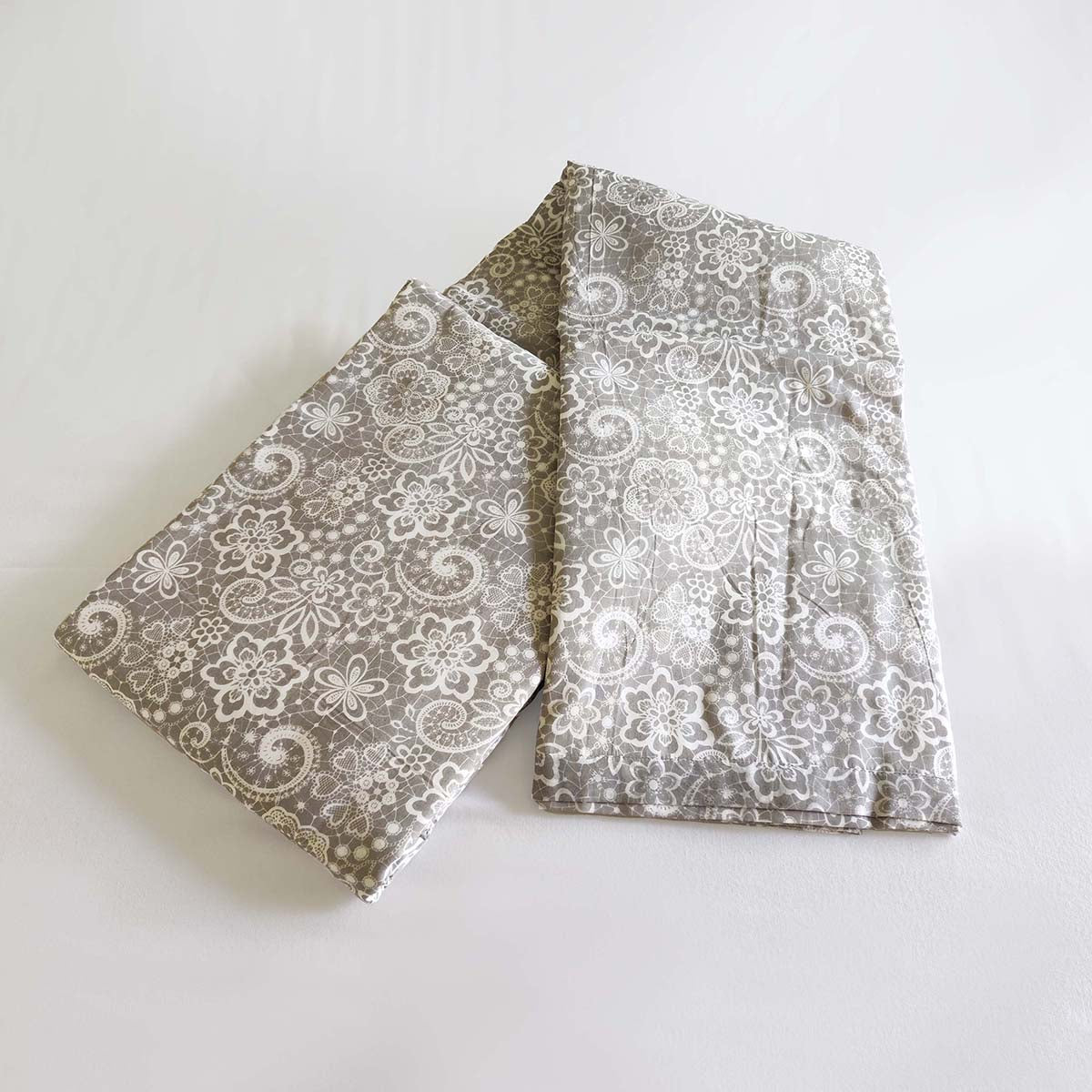 Grey Lace Print Triple-Layer Soft Cotton Blanket – Cozy Dohar