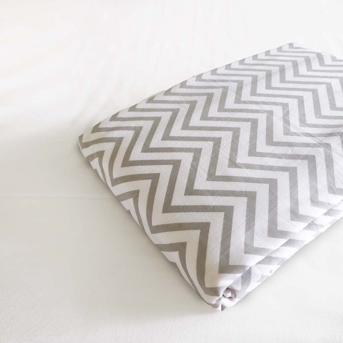 Grey Chevron Triple-Layer Cotton Dohar Blanket – Soft, Lightweight, Versatile