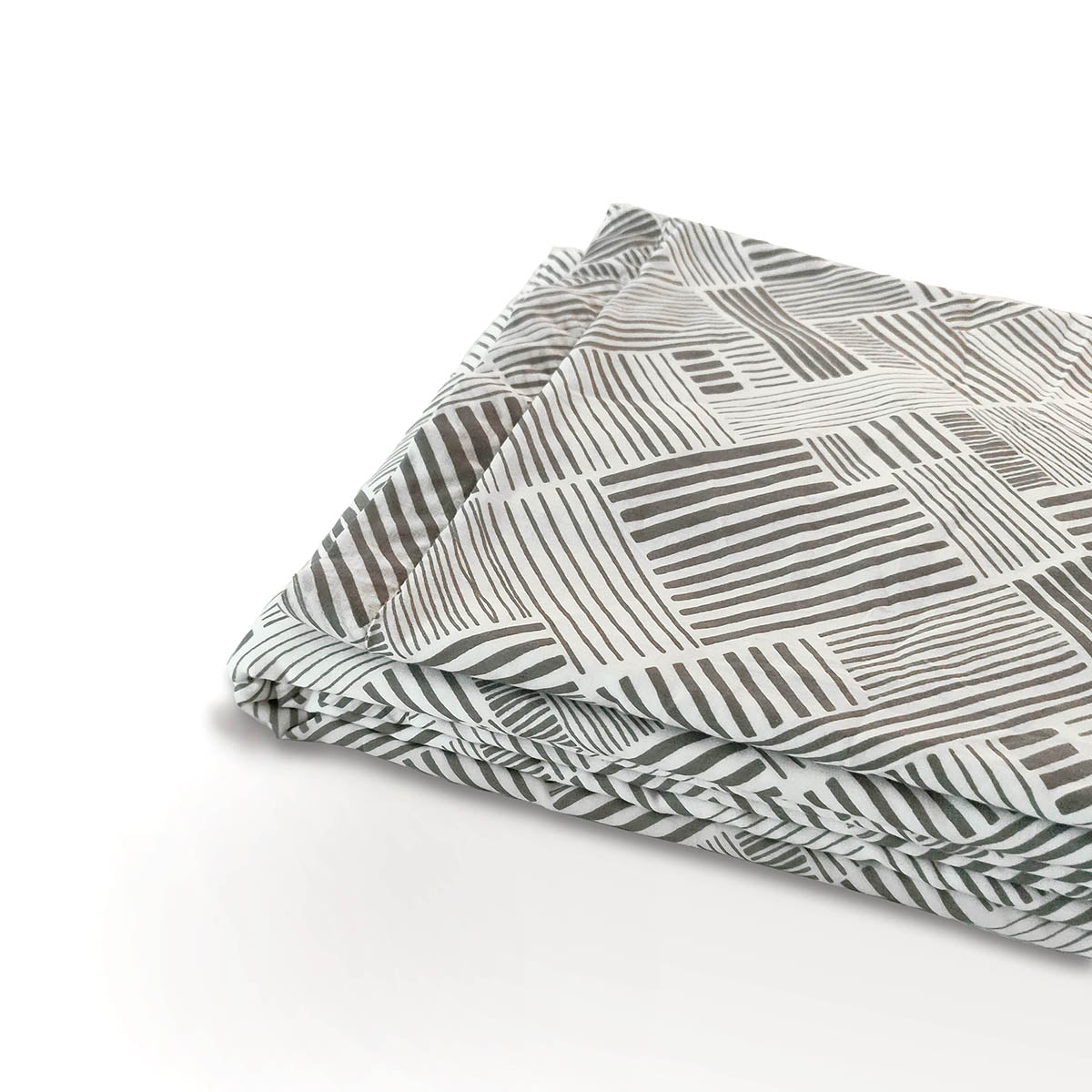 Modern Retro Grey Stripe Print Soft Cotton Three-Layer Dohar Blanket