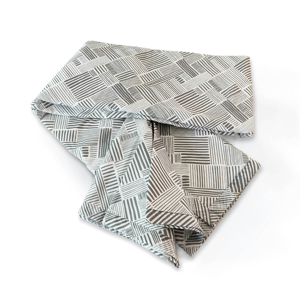 Modern Retro Grey Stripe Print Soft Cotton Three-Layer Dohar Blanket