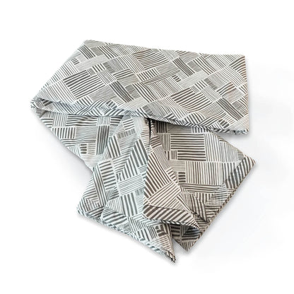 Modern Retro Grey Stripe Print Soft Cotton Three-Layer Dohar Blanket