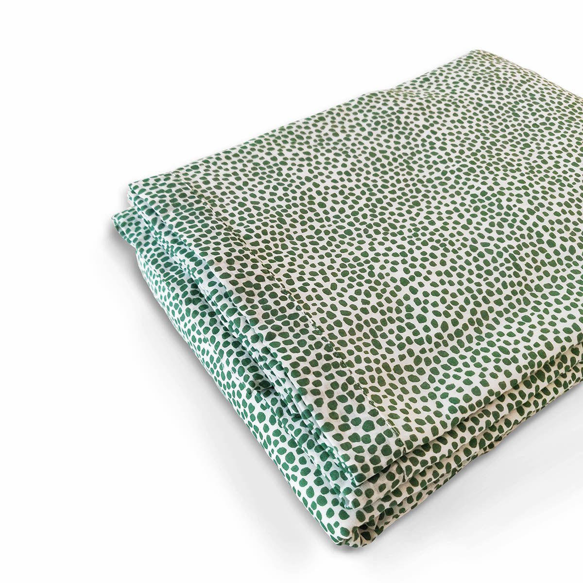 Modern Retro Green Dot Print Soft Cotton Three-Layer Dohar | Lightweight Blanket | Baby & Single Bed Sizes