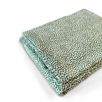 Modern Retro Green Dot Print Soft Cotton Three-Layer Dohar | Lightweight Blanket | Baby & Single Bed Sizes