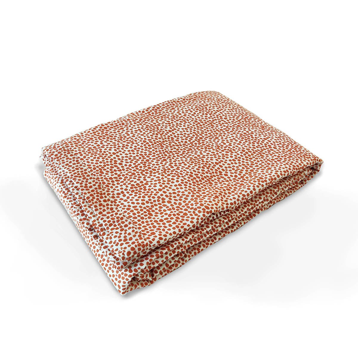 Modern Retro Rust Dot Print Soft Cotton Three-Layer Dohar | Lightweight Blanket | Baby & Single Bed Sizes
